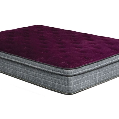 Furniture of America Minnetonka Euro Pillow Top High-Density Polyurethane Foam Multi-Needle Quilt Velvet-Like Gray-Purple 13" Euro Pillow Top Mattress Model DM317-EK-BED