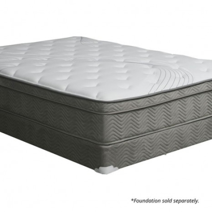 Furniture of America Afton Euro Top Designer Stretch Knit Fabric High-Density Polyurethane Foam White-Gray 12� Euro Box Pocket Coil Model DM337-EK-BED