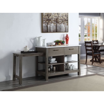 ACME Feivel Kitchen Island With Pull Out Table Model DN00307