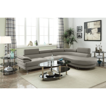 Poundex 2-Piece Sectional Sofa Set Model F6984