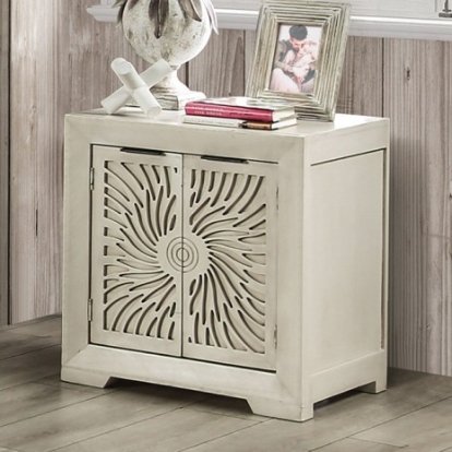 Furniture Of America Geneva Contemporary Fsc Certified Solid Wood Brazilian Pine Ivory Night Stand | EM7080IV-N