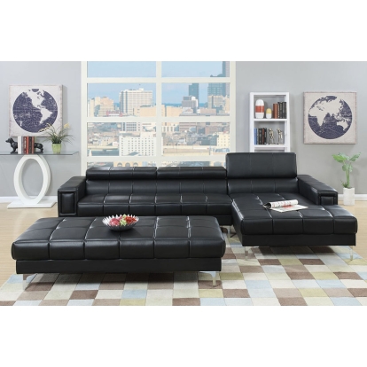 Poundex 2-Piece Sectional Sofa Set Model F7363