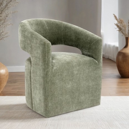 Furniture Of America Tresa Contemporary Engineered Wood, Fabric, Foam, Solid Wood Green Arm Chair With Casters | FM-AC3002GR
