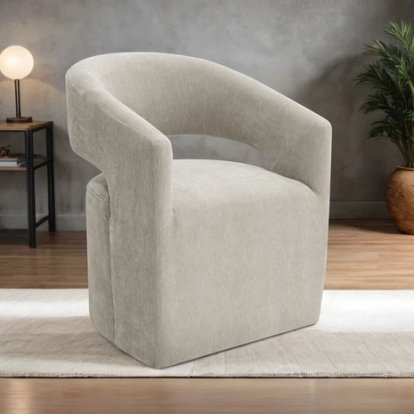 Furniture Of America Tresa Contemporary Engineered Wood, Fabric, Foam, Solid Wood Taupe Arm Chair With Casters | FM-AC3002TP