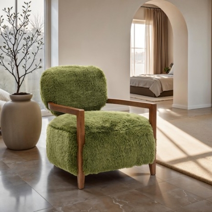Furniture Of America Eramo Contemporary Engineered Wood, Fabric Green Accent Chair | FM-AC6005GR-S