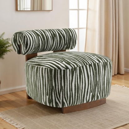 Furniture Of America Niobe Contemporary Chenille, Engineered Wood, Foam, Spring Green Accent Chair | FM-AC6007GR