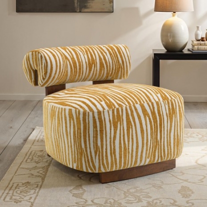Furniture Of America Niobe Contemporary Chenille, Engineered Wood, Foam, Spring Yellow Accent Chair | FM-AC6007YL