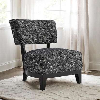 Furniture Of America Aveni Contemporary Engineered Wood, Fabric, Foam, Solid Wood Black Accent Chair | FM-AC6008BK