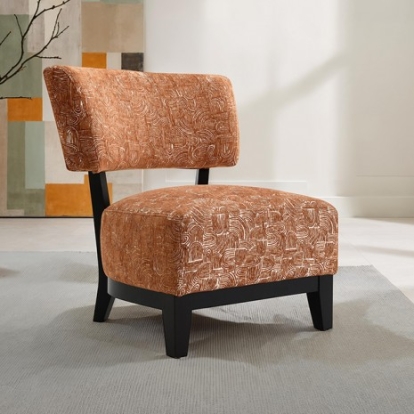 Furniture Of America Aveni Contemporary Engineered Wood, Fabric, Foam, Solid Wood Rustic Orange Accent Chair | FM-AC6008OR