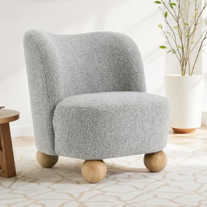 Furniture Of America Karey Contemporary Fabric, Foam, Solid Wood Gray Accent Chair | FM-AC6010GY