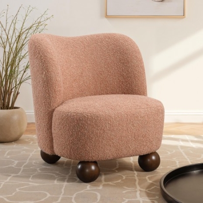 Furniture Of America Karey Contemporary Fabric, Foam, Solid Wood Pink Accent Chair | FM-AC6010PK