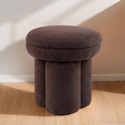 Furniture Of America Thisbe Contemporary Engineered Wood, Fabric Brown Stool | FM-AC8003BR
