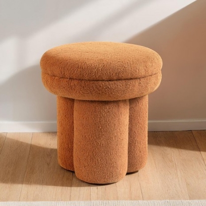 Furniture Of America Thisbe Contemporary Engineered Wood, Fabric Saddle Brown Stool | FM-AC8003LB