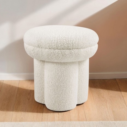 Furniture Of America Thisbe Contemporary Engineered Wood, Fabric Beige Stool | FM-AC8003WH