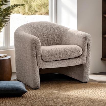 Furniture Of America Bedale Contemporary Fabric, Foam, Wood Mushroom Accent Chair | FM-AC8016LB