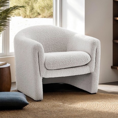 Furniture Of America Bedale Contemporary Fabric, Foam, Wood White Accent Chair | FM-AC8016WH