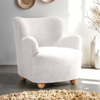 Furniture Of America Acaso Contemporary Fabric, Foam, Rubberwood White Accent Chair | FM-AC8017WH