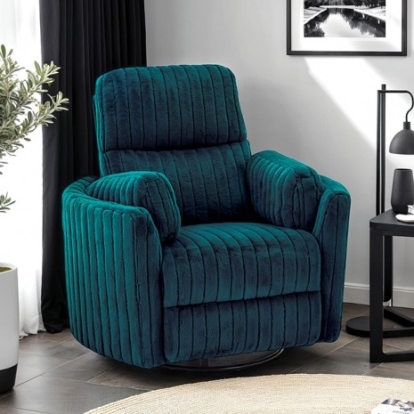 Furniture Of America Belper Contemporary Engineered Wood, Eucalyptus Wood, Fabric, Fiber, Foam Dark Teal Power Glider Recliner W/ Swivel | FM-AC8018TL-PM
