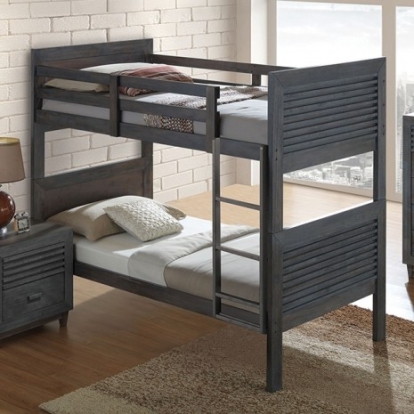 Furniture of America Griffin Transitional Solid Hardwood Charcoal Brown Twin Bed Model FM7108DB-T-BED