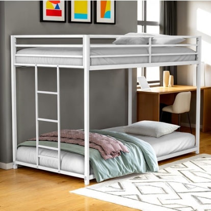 Furniture Of America Rothwell Contemporary Metal, Others Matte White Twin/Twin Metal Bunk Bed | FM-BK1200WH-TT