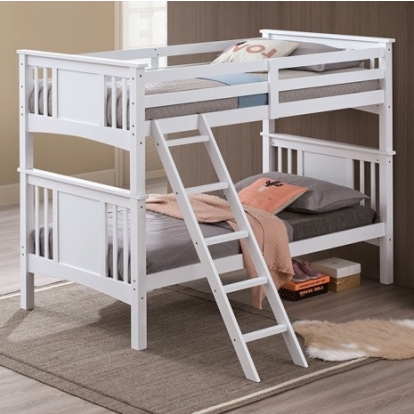 Furniture Of America Spring Creek Transitional Engineered Wood, Solid Hardwood White Twin/Twin Bunk Bed | FM-BK602TT-WH-BED