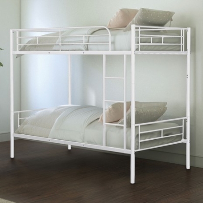 Furniture of America Plutus Contemporary Metal White Twin-Twin Metal Bunkbed Model FM-BK900WH-TT