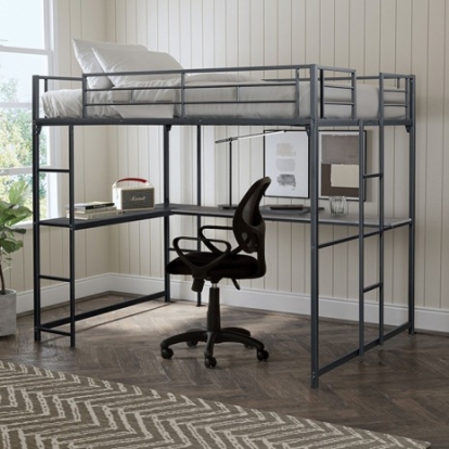 Furniture of America Cybill Contemporary Metal Black Full Loft Bed Model FM-BK905BK-F-BED