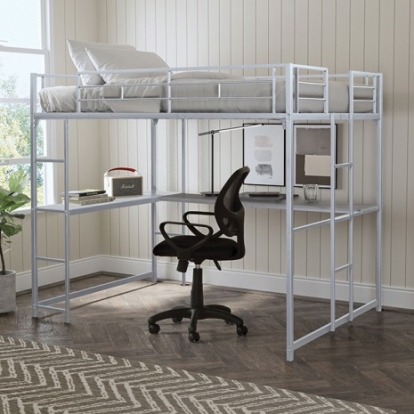 Furniture of America Cybill Contemporary Metal Silver Full Loft Bed Model FM-BK905SV-F-BED