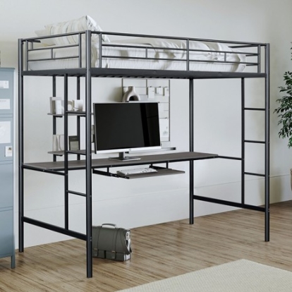 Furniture of America Tymon Contemporary Metal Black Twin Loft Bed Model FM-BK907BK-T