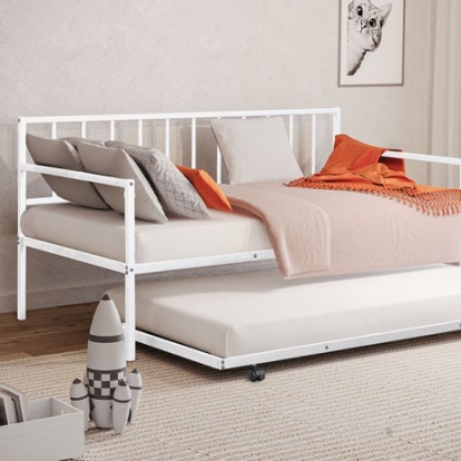 Furniture Of America Harmon Contemporary Metal White Metal Daybed | FM1001WH
