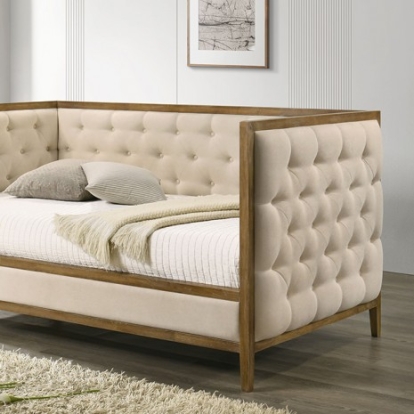 Furniture Of America Adara Transitional 100% Olefin Natural Oak Twin Daybed | FM1200NT-BED