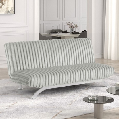 Furniture of America Villeneuve Contemporary Engineered with Wood Fabric Metal Light Gray Futon Sofa Bed Model FM2906LG