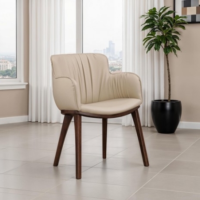 Furniture Of America Maribo Transitional Fabric, Full Solid Rubberwood Beige Arm Chair (2/Ctn) | FM30013BG-AC-2PK