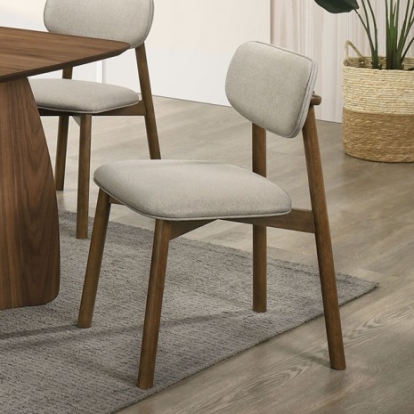 Furniture Of America Alnwick Mid-Century Modern Bendwood, Engineered Wood, Rubberwood, Walnut Veneer, Others Walnut/Beige Side Chair (2/Ctn) | FM3217WN-SC-2PK