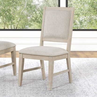 Furniture of America Sandnes Transitional Engineered with Wood Fabric Foam Oak Veneer Poplar Rubberwood Light Oak Dining Chair (2-Ctn) Model FM3369AK-SC-2PK