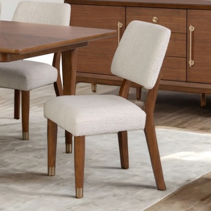Furniture Of America Hepburne Mid-Century Modern Acacia Wood, Rubberwood, Solid Poplar, Walnut Veneer Walnut Side Chair (2/Ctn) | FM34000WN-SC-2PK