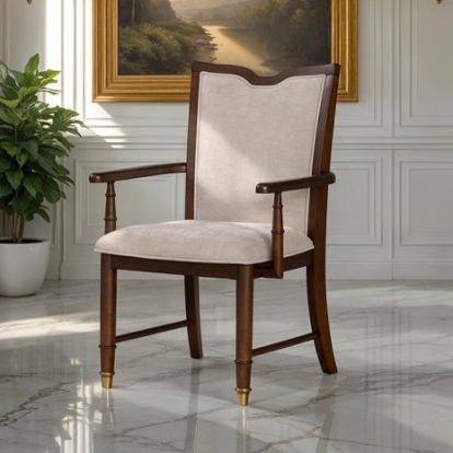 Furniture Of America Westerham Transitional Cherry Veneer, Poplar Burl Veneer, Rubberwood, Solid Wood Dark Cherry Arm Chair (2/Ctn) | FM34001CH-AC-2PK