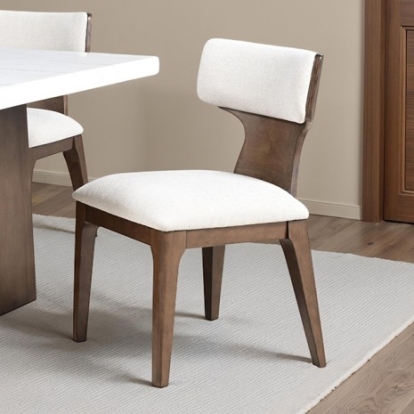 Furniture Of America Caerwys Contemporary Fabric, Fiber, Foam, Rubberwood, Wood Veneer Brown Side Chair (2/Ctn) | FM34004BR-SC-2PK