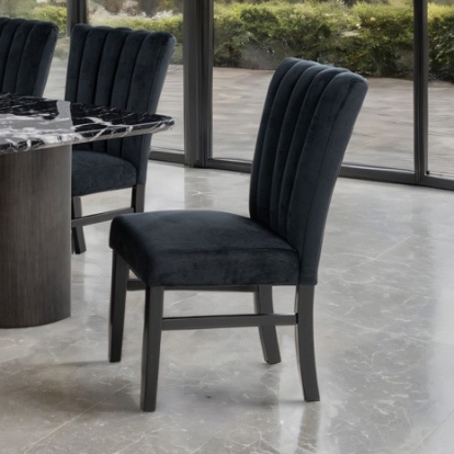 Furniture Of America Selsey Contemporary Engineered Wood, Fabric, Foam Black Side Chair (2Pc/Ctn) | FM34005BK-SC-2PK