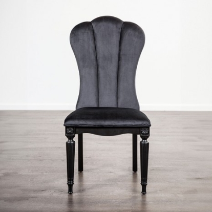 Furniture Of America Melodi Parc Glam Fabric, Solid Wood, Others Black Side Chair (2/Ctn) | FM3416BK-SC-2PK