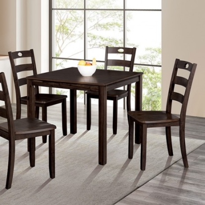 Furniture of America Lubbock Transitional with Wood Veneer Expresso 5 Pc. Dining Table Set Model FM3419EX-T-5PK