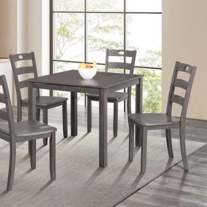 Furniture of America Lubbock Transitional with Wood Veneer Gray 5 Pc. Dining Table Set Model FM3419GY-T-5PK