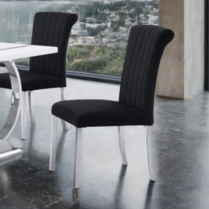 Furniture Of America Holstebro Contemporary Engineered Wood, Fabric, Foam, Steel Silver/Black Side Chair (2/Ctn) | FM37007SB-SC-2PK
