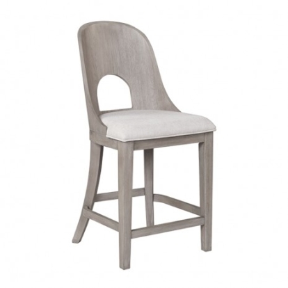 Furniture Of America Sterling West Modern Engineered Wood, Solid Rubberwood, White Oak Veneer White Oak Counter Ht. Chair-2Pcs/Ctn | FM39004AK-PC-2PK