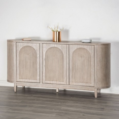 Furniture of America Sterling West Modern Engineered with Wood Solid Rubberwood White Oak Veneer White Oak Server Model FM39004AK-SV