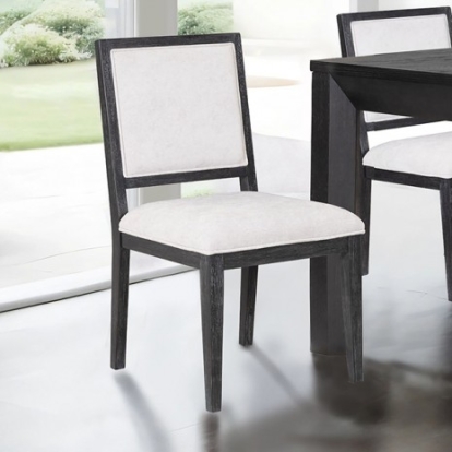 Furniture of America Hatton Cross Modern Contemporary Engineered with Wood Rubberwood White Oak Veneer Weathered Black Side Chair Model FM39011BK-SC-2PK