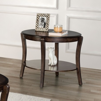 Furniture of America Orkdal Transitional with Wood Veneer Walnut End Table Model FM40001BR-E