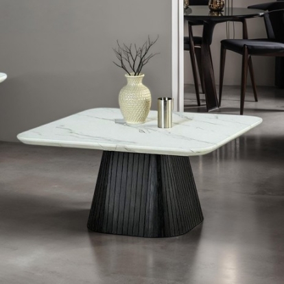 Furniture Of America Sindal Contemporary Engineered Wood, Faux Marble Black Cooffe Table | FM44004BK-C-TABLE