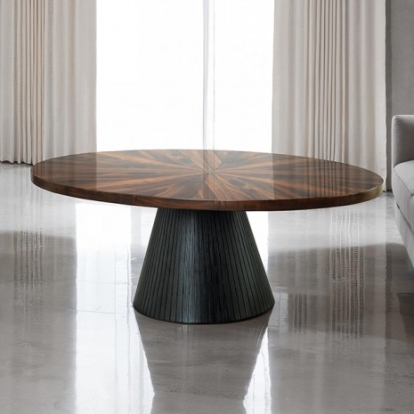 Furniture Of America Surdal Contemporary Engineered Wood, Paper Veneer Black Oval Coffe Table | FM44005BK-CO-TABLE