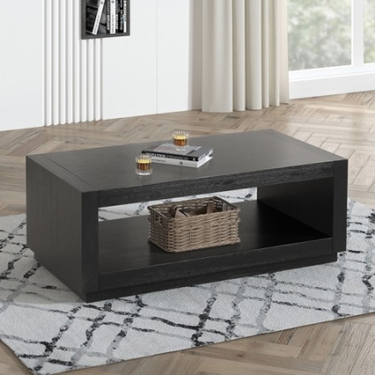 Furniture Of America Dothan Contemporary Engineered Wood, Oak Veneer, Rubberwood Black Coffee Table | FM44009BK-C